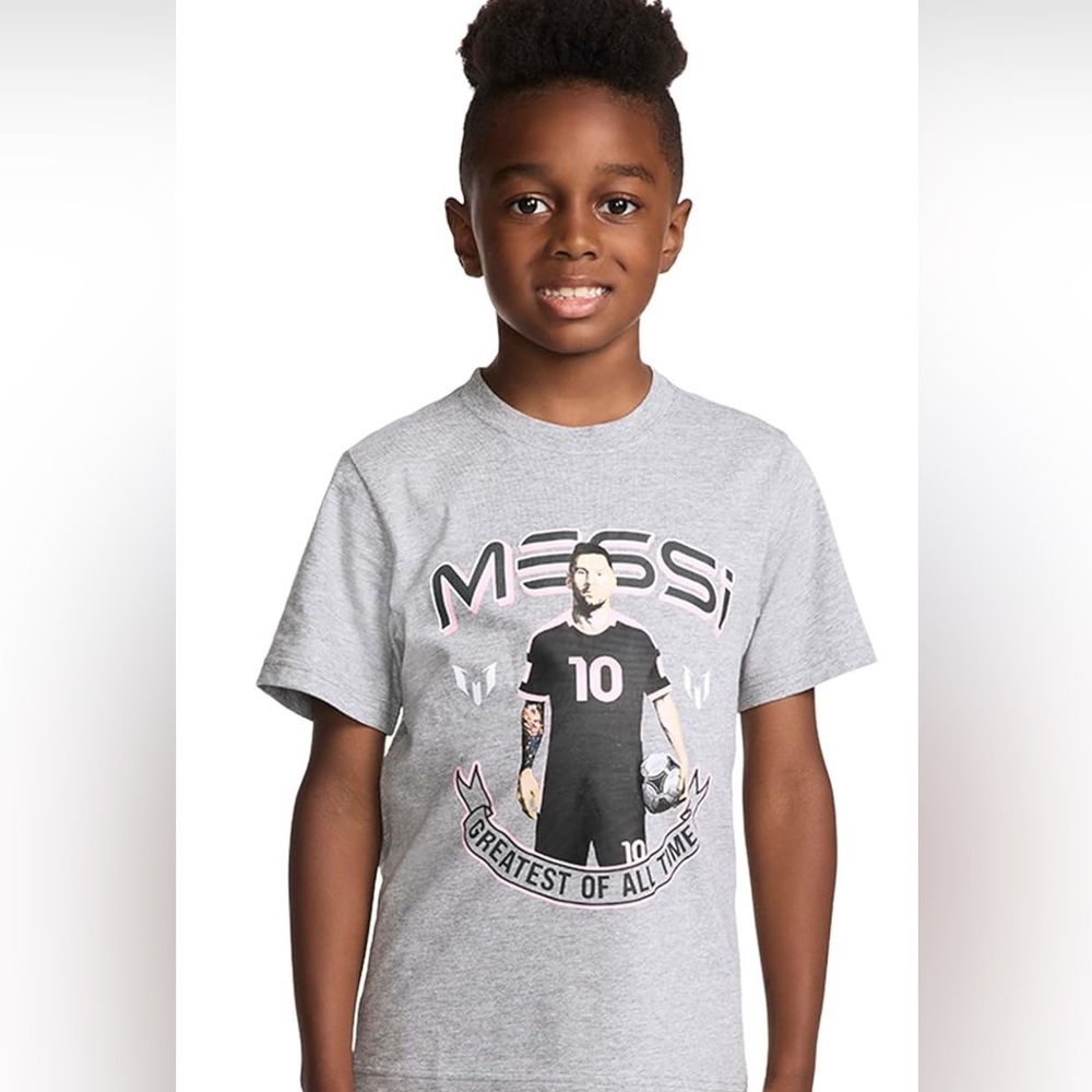 Messi Boys' Short Sleeve T-Shirt Cotton Blend Fabric Size 5